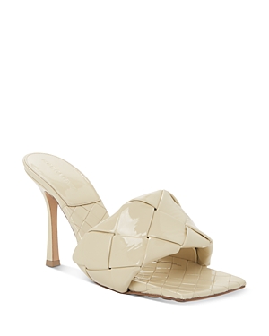 Bottega Veneta 90mm Lido Woven Leather Slide Sandals In Butter