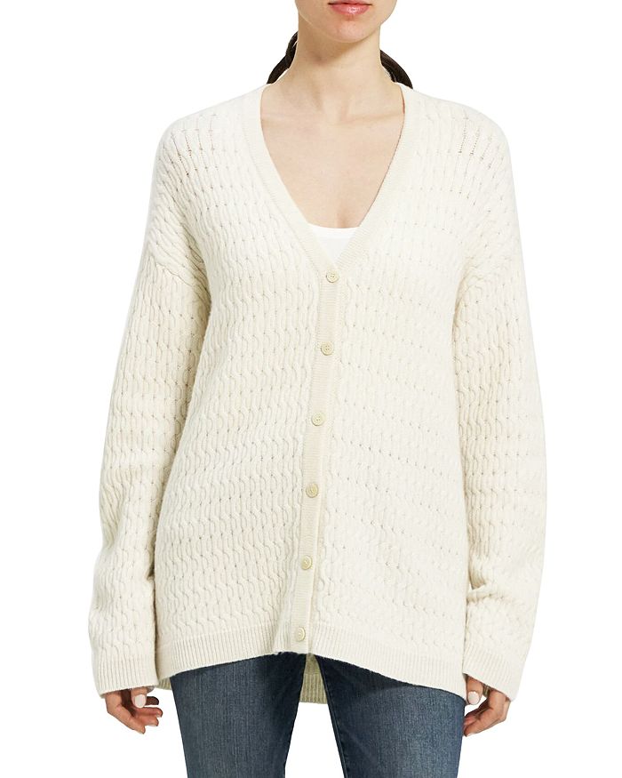 Theory Long Cable Knit Cardigan | Bloomingdale's