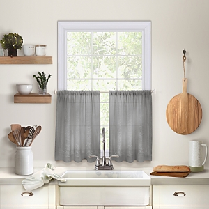 Elrene Home Fashions Cameron Kitchen Window Tier Set, 24 X 30 In Gray