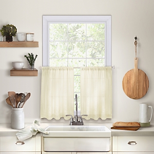Elrene Home Fashions Cameron Kitchen Window Tier Set, 24 X 30 In Ivory