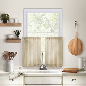 Elrene Home Fashions Cameron Kitchen Window Tier Set, 24 X 30 In Linen