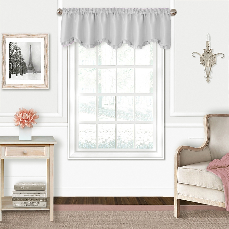ELRENE HOME FASHIONS ADALINE NURSERY AND KIDS RUFFLED WINDOW VALANCE, 15 X 52