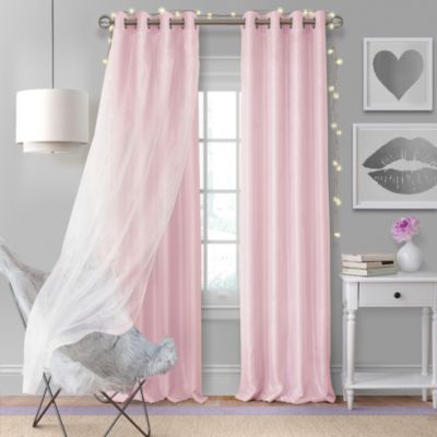 Elrene Home Fashions Aurora Kids Room Darkening Layered Sheer Curtain Panel, 52 x 84