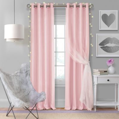 Aurora Kids Room Darkening Layered Sheer Curtain Panel, 52" x 95"