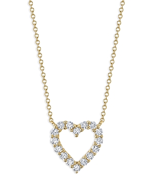 Moon & Meadow 14K Yellow Gold Diamond Heart Pendant Necklace, 16-18 - 100% Exclusive