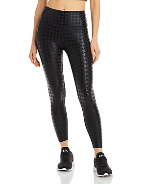 Aqua Athletic Houndstooth High Rise 7/8 Leggings - 100% Exclusive In Black