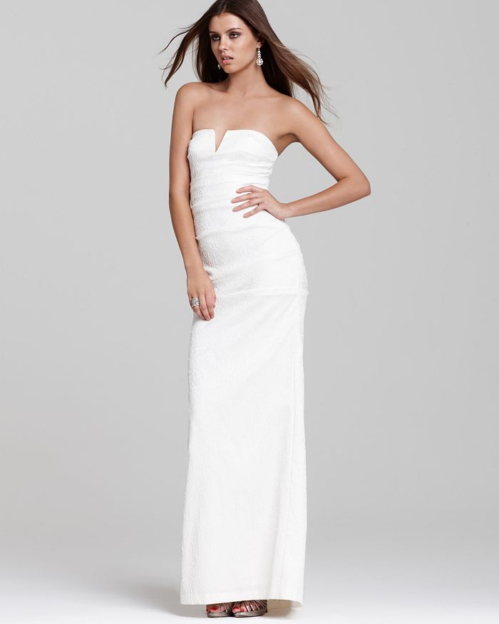 Nicole miller strapless hotsell gown