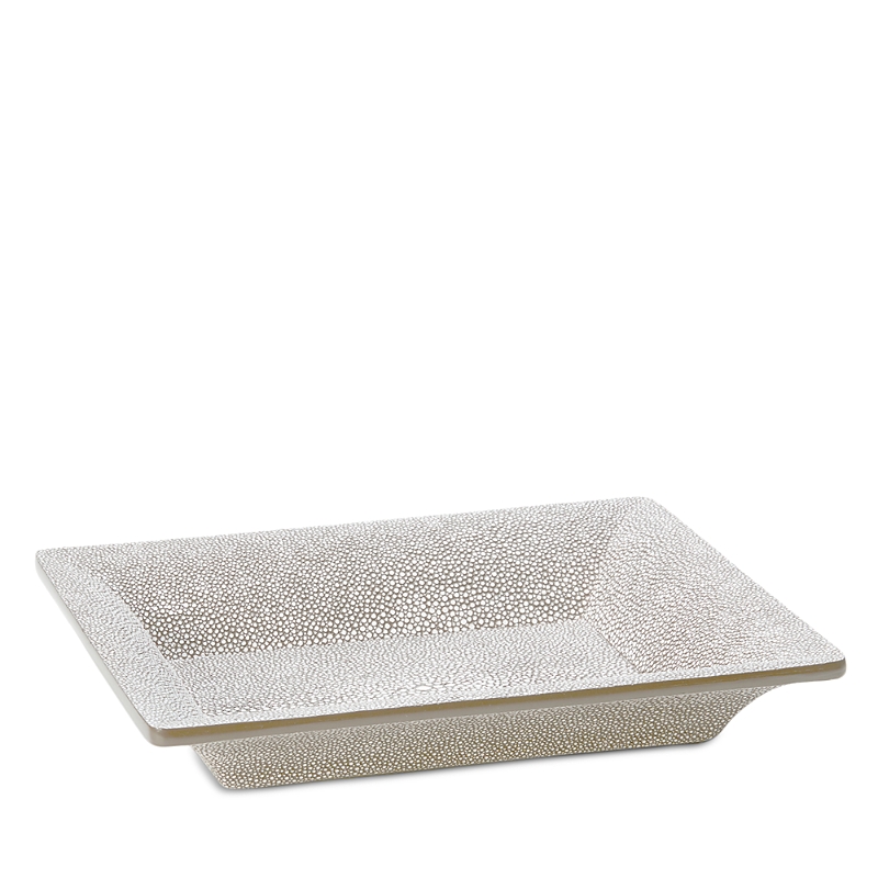 Aerin Shagreen Rectangular Vide Poche In Dove