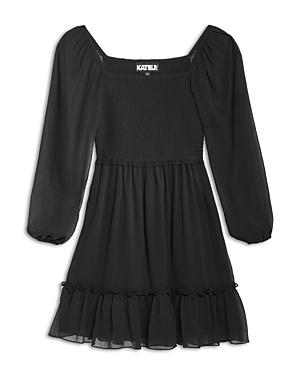 Katiejnyc Girls' Molly Long Sleeve Dress - Big Kid In Black