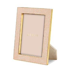 Aerin Rectangular Shagreen Picture Frame In Blush