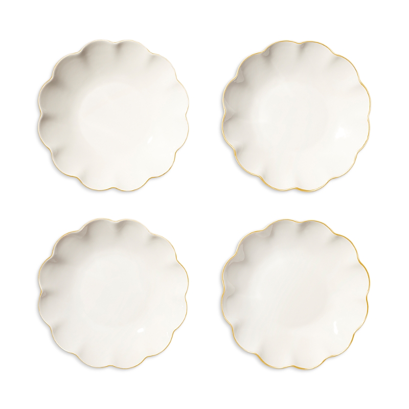 AERIN SCALLOPED APPETIZER PLATES, SET OF 4