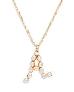 AQUA - Faux Pearl Initial Pendant Necklace in Gold Tone - 100% Exclusive