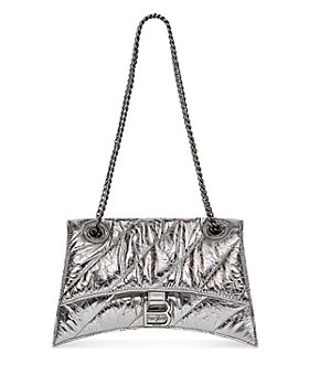 Crossbody Purse in Silver with White Stripes
