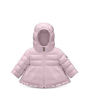 Shop Moncler Girls' Odile Hooded Down Jacket - Baby, Little Kid In Light Pink