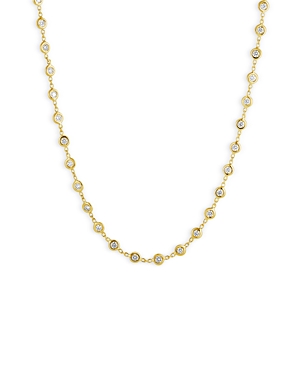 Roberto Coin 18K Yellow Gold Diamonds by the Inch Diamond Bezel Link Necklace, 18