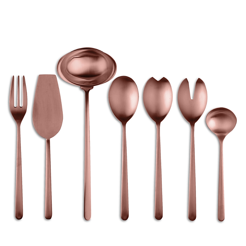 Mepra Linea 7-piece Serving Set In Ice Bronze
