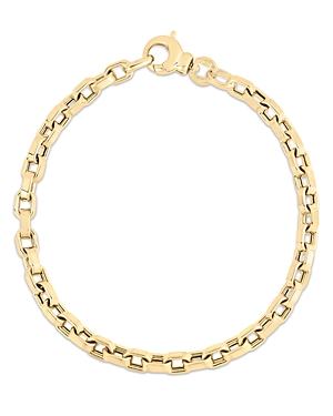Roberto Coin 18k Yellow Gold Designer Gold Heavy Box Link Chain Bracelet