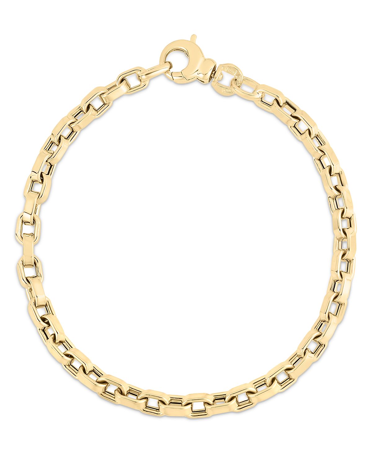 Roberto Coin 18K Yellow Gold Designer Gold Heavy Box Link Chain Bracelet