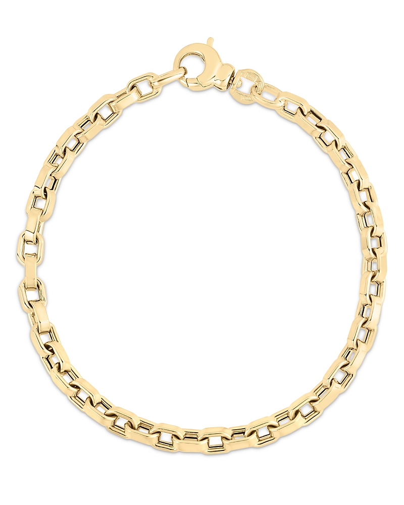 Roberto Coin 18k Yellow Gold Designer Gold Heavy Box Link Chain Bracelet In Gold