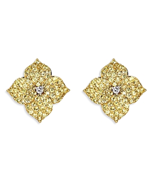 Piranesi 18K Yellow Gold Yellow Sapphire & Diamond Large Flower Earrings