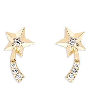 Adina Reyter 14k Yellow Gold Shooting Star Diamond Post Earrings