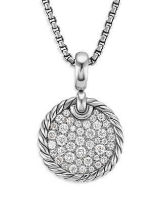 Sterling Silver DY Elements&reg; Pav&eacute; Diamond Pendant