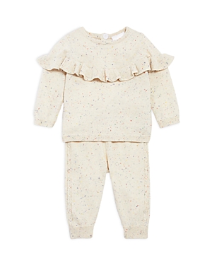 Bloomie's Baby Girls' Ruffle Trim Confetti Sweater Set - Baby In Multi