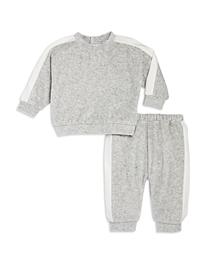 Bloomie's Baby Boys' Velour Sweatshirt & Jogger Pants Set - Baby In Gray
