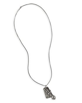 John Hardy Classic Chain Reticulated Dog Tag Pendant Necklace in