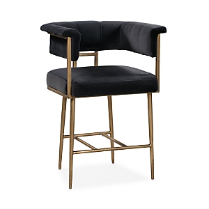 Tov Furniture Astrid Velvet Counter Stool In Gray