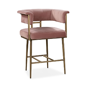 Tov Furniture Astrid Velvet Counter Stool In Pink