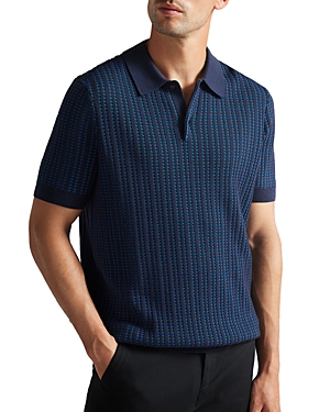Ted Baker Pebble Textured Knitted Polo Shirt