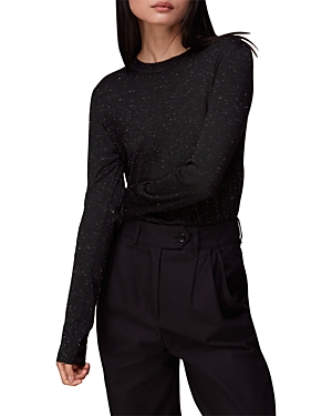 Whistles Annie Sparkle Knit Sweater In Black