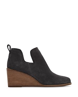 Toms Women's High Heel Wedge Booties In Dark Gray