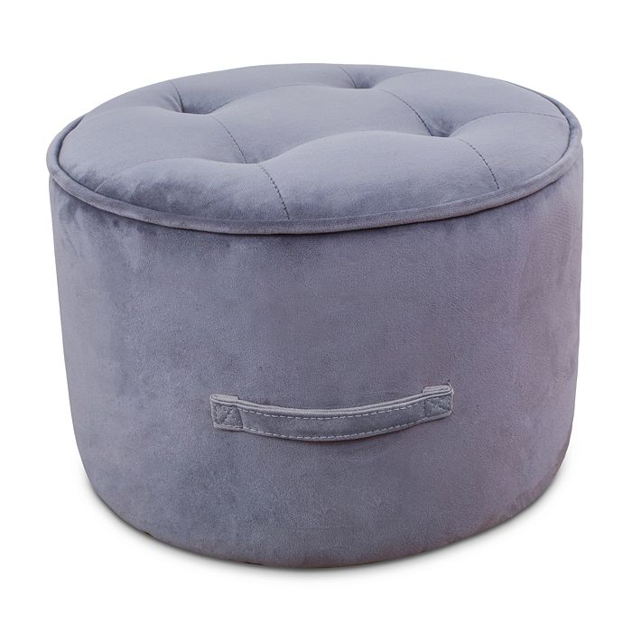 TOV Furniture Luna Gray Velvet Ottoman Bloomingdale's