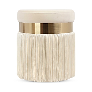 Tov Furniture Melody Tasseled Ottoman In Cream