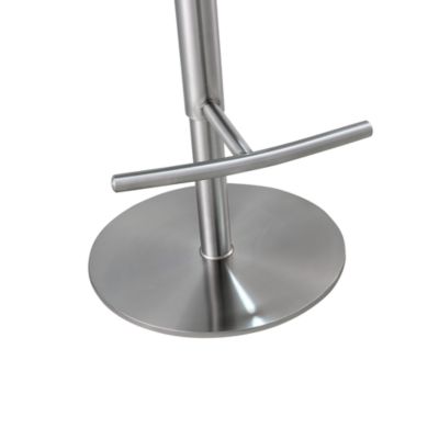  Reagan Performance Faux Leather Silver Adjustable Stool