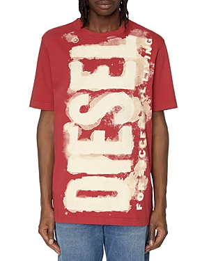 Diesel Just Graphic Logo Tee In Vibrant/red