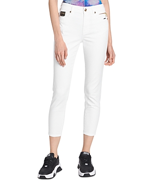 Versace Jeans Couture Drill High Rise Cropped Skinny Jeans in White