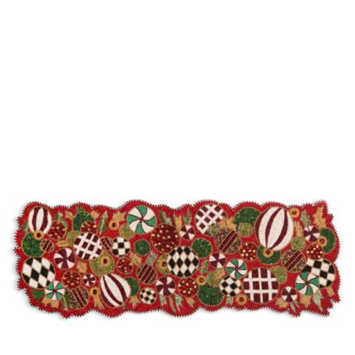 Mackenzie-Childs - Jolly Ornaments Beaded Table Runner