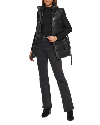 Levi's☆Belted Water Resistant Faux Leather Puffer Vest Levi's Belted Faux Leather Puffer Vest | Bloomingdale's