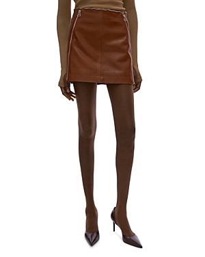 Helmut Lang Mico Mini Leather Zippered Skirt