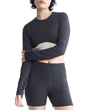 Calvin Klein Jumper Lounge Top In Charcoal Heather