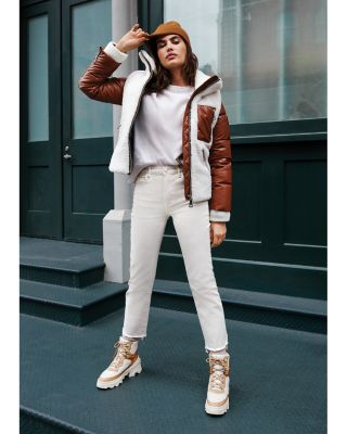 【SAM NEW YORK】☆お洒落☆ VEGAN LEATHER WYLIE SAM. Wylie Vegan Leather & Sherpa Puffer Jacket | Saks Fifth