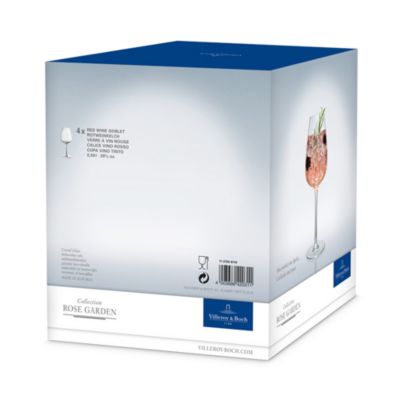 Rose Garden Red Wine Glass, Set of 4