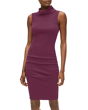 Michael Stars Macy Sleeveless Stretch Cotton Blend Body-con Dress In Plum