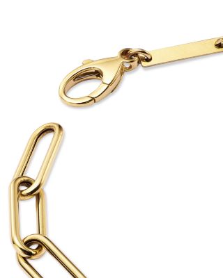 14K Yellow Gold Heavy Metal Large Paperclip Link Bracelet