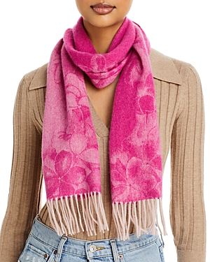 C By Bloomingdale's Cashmere Floral Print Cashmere Scarf - 100% Exclusive In Pink