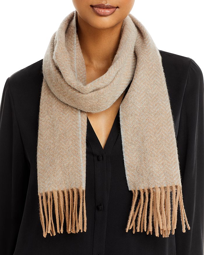 C by Bloomingdale's Cashmere Herringbone Cashmere Scarf - 100% ...