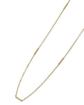 18K Yellow Gold Signature Caviar Bead Link Chain Necklace, 16-18"